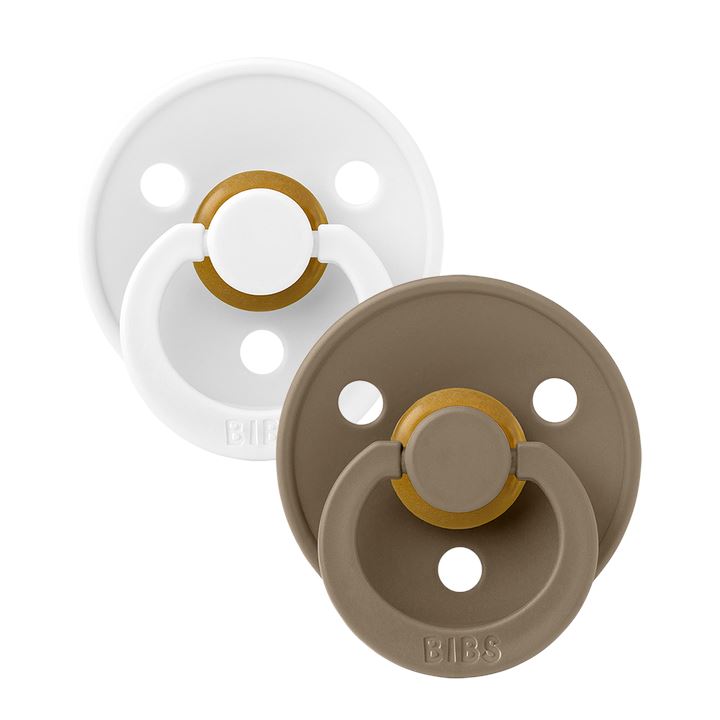 BIBS colour 2-pack pacifier dark oak | white Pacifier BIBS
