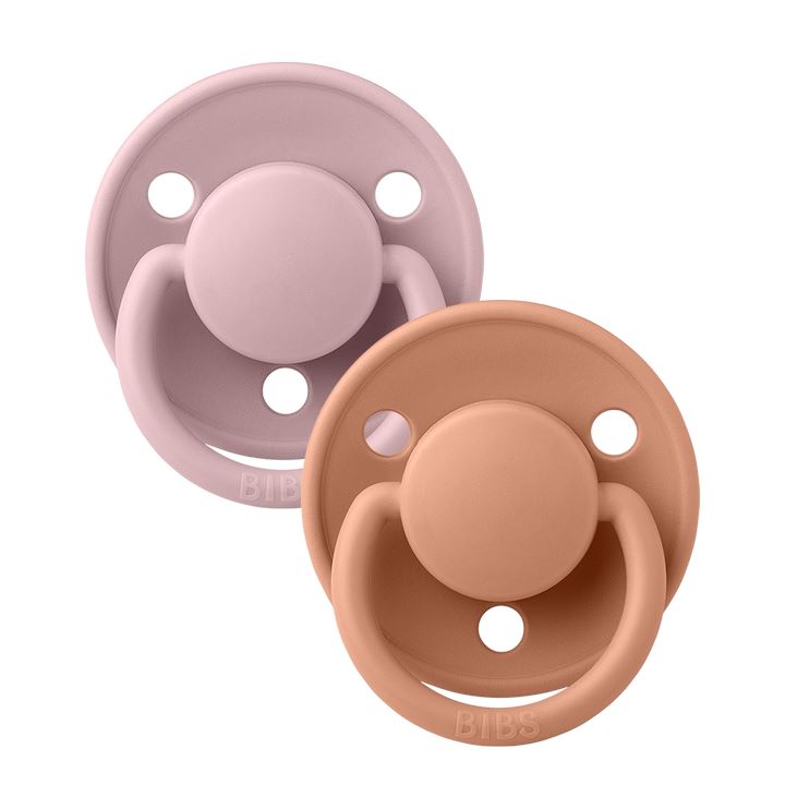 2-pack Bibs De Lux pink plum | peach one size Pacifier Bibs