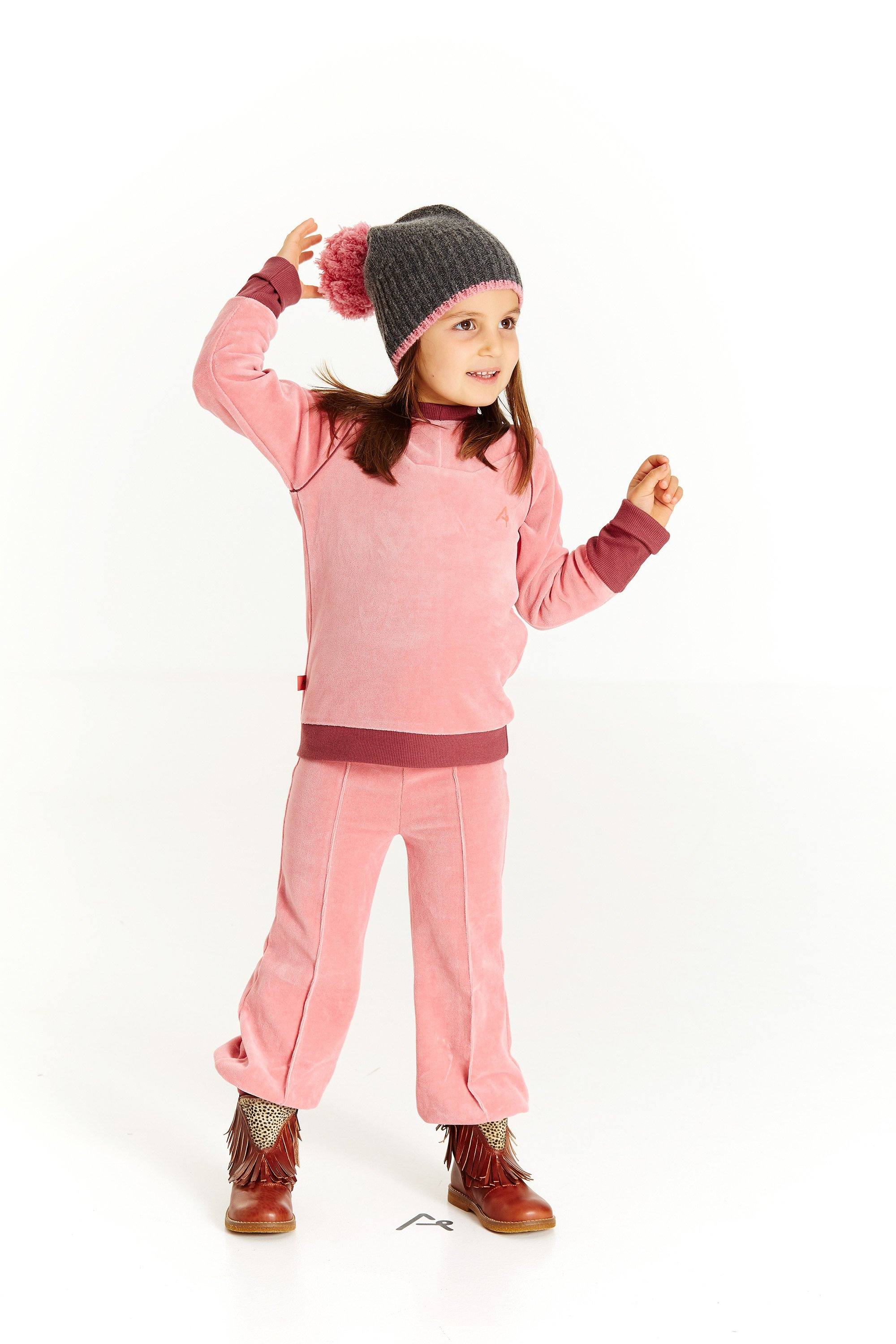 Hami tight pants - pink velour Bottoms Alba of Denmark