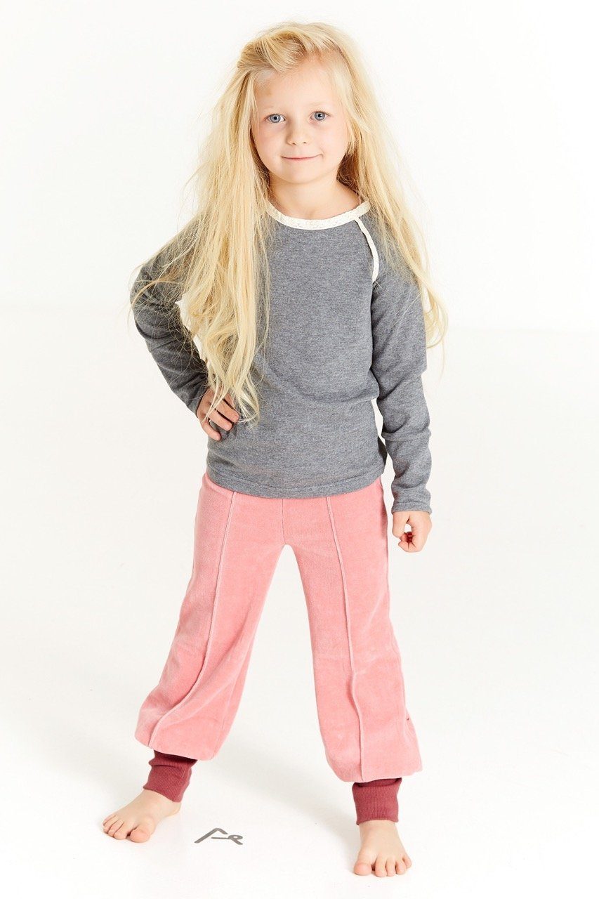 Hami tight pants - pink velour Bottoms Alba of Denmark