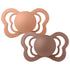 2-pack Bibs couture pacifier silicone peach| woodchuck Pacifier BIBS