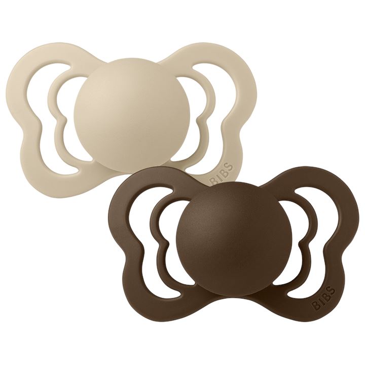2-pack Bibs couture pacifier silicone chocolate | vanilla Pacifier BIBS