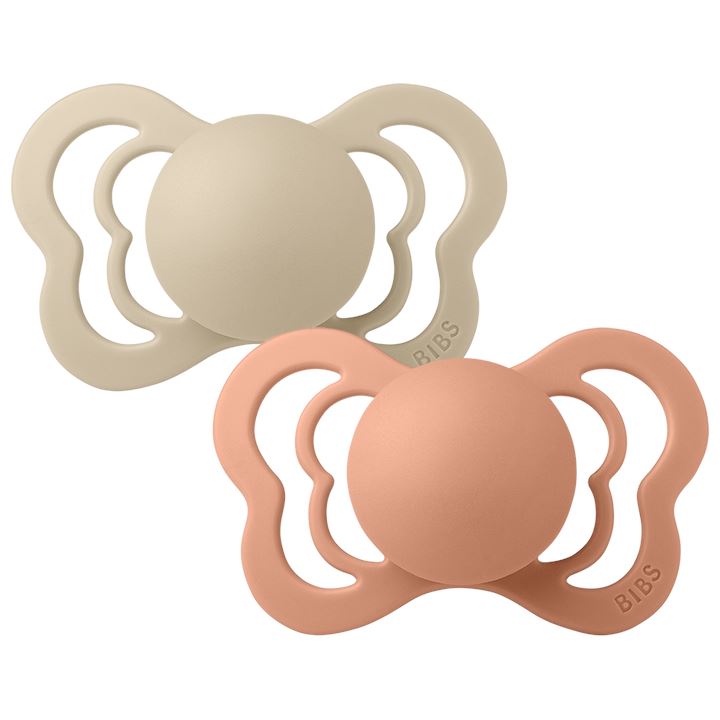 2-pack Bibs couture pacifier silicone peach | vanilla Pacifier BIBS