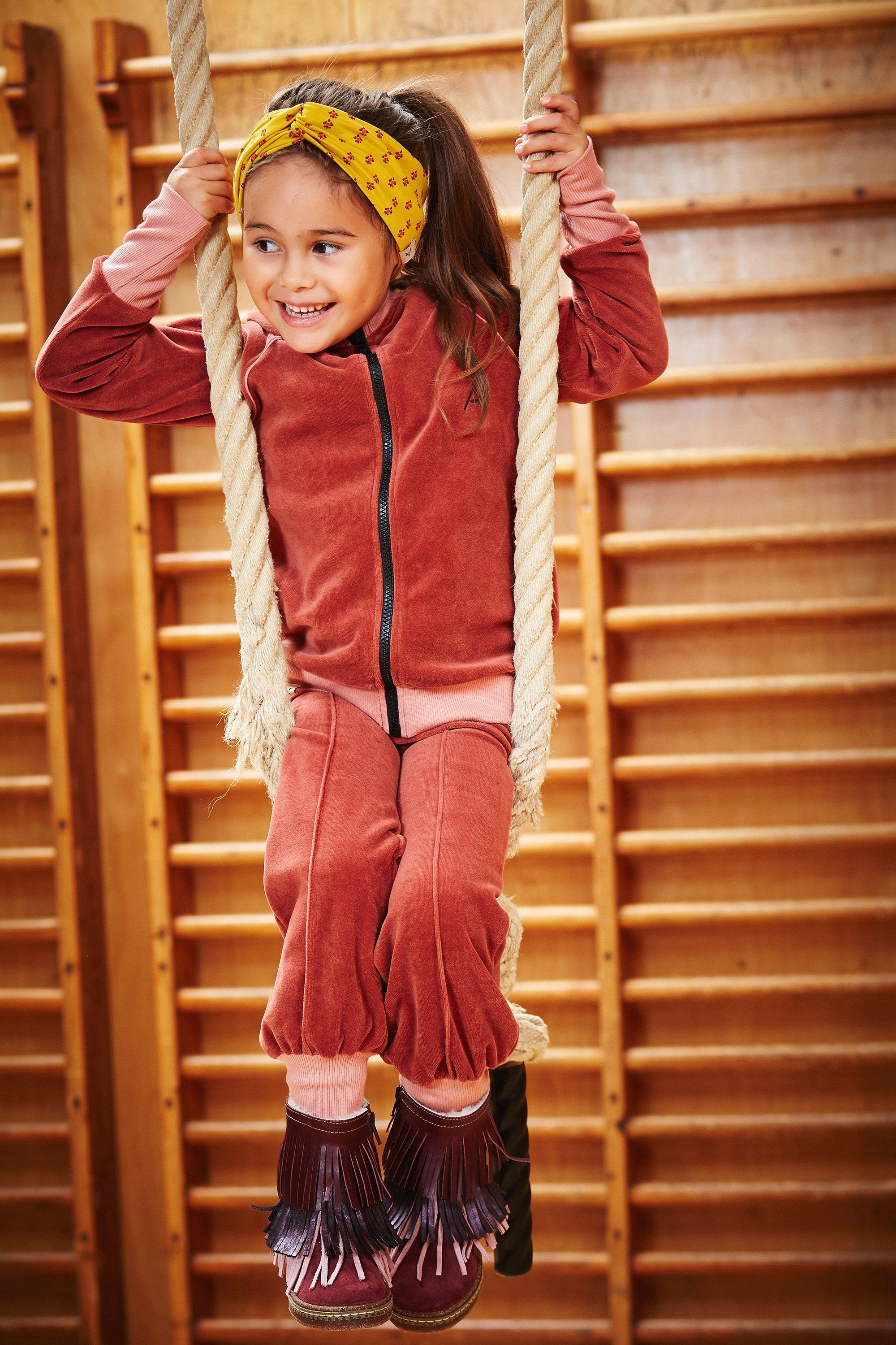 Habian zipper hood - velour - marsala Tops Alba of Denmark