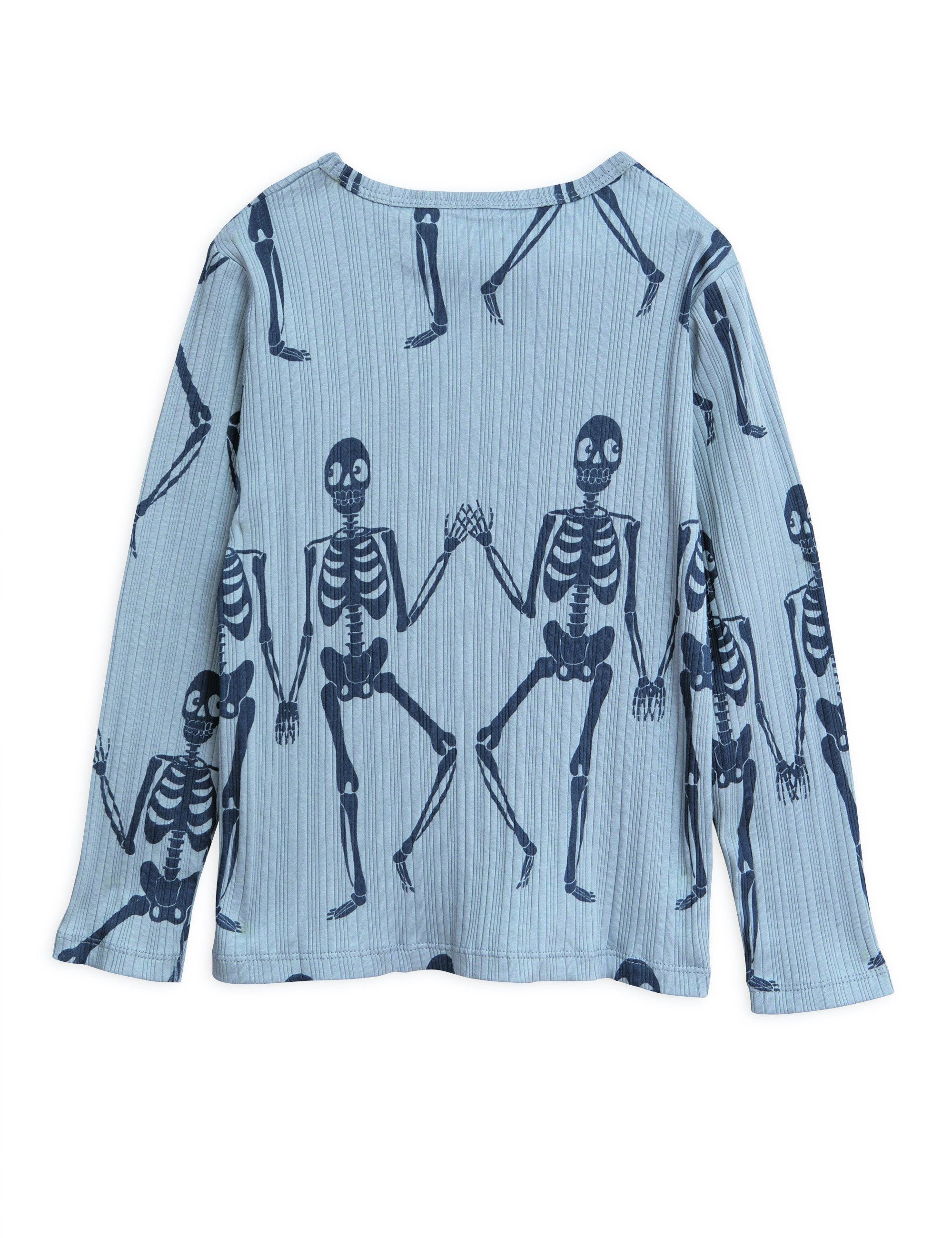 Skeleton LS tee blue Mini Rodini Tops Mini Rodini