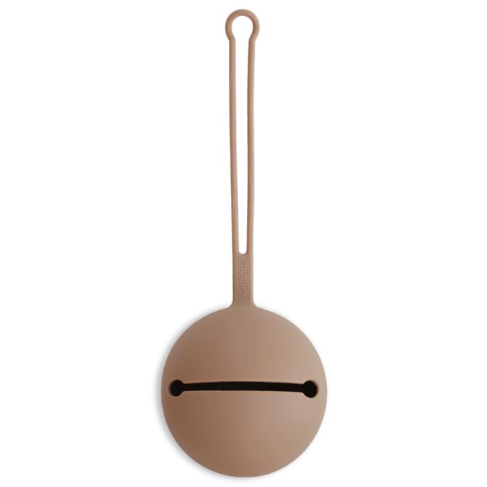 Silicone pacifier holder case natural mushie pacifier case mushie