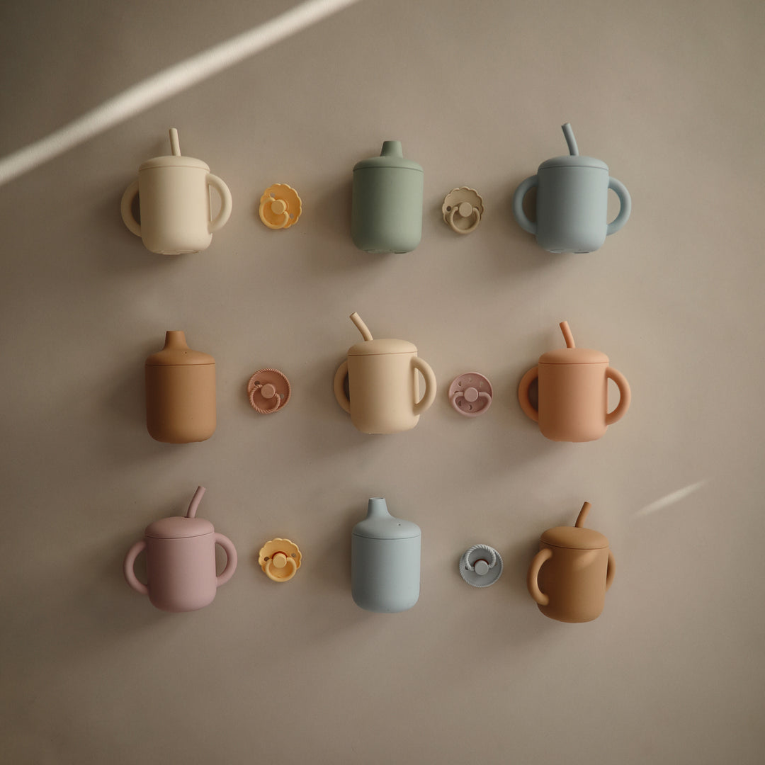 Silicone sippy cup powder blue mushie meal mushie