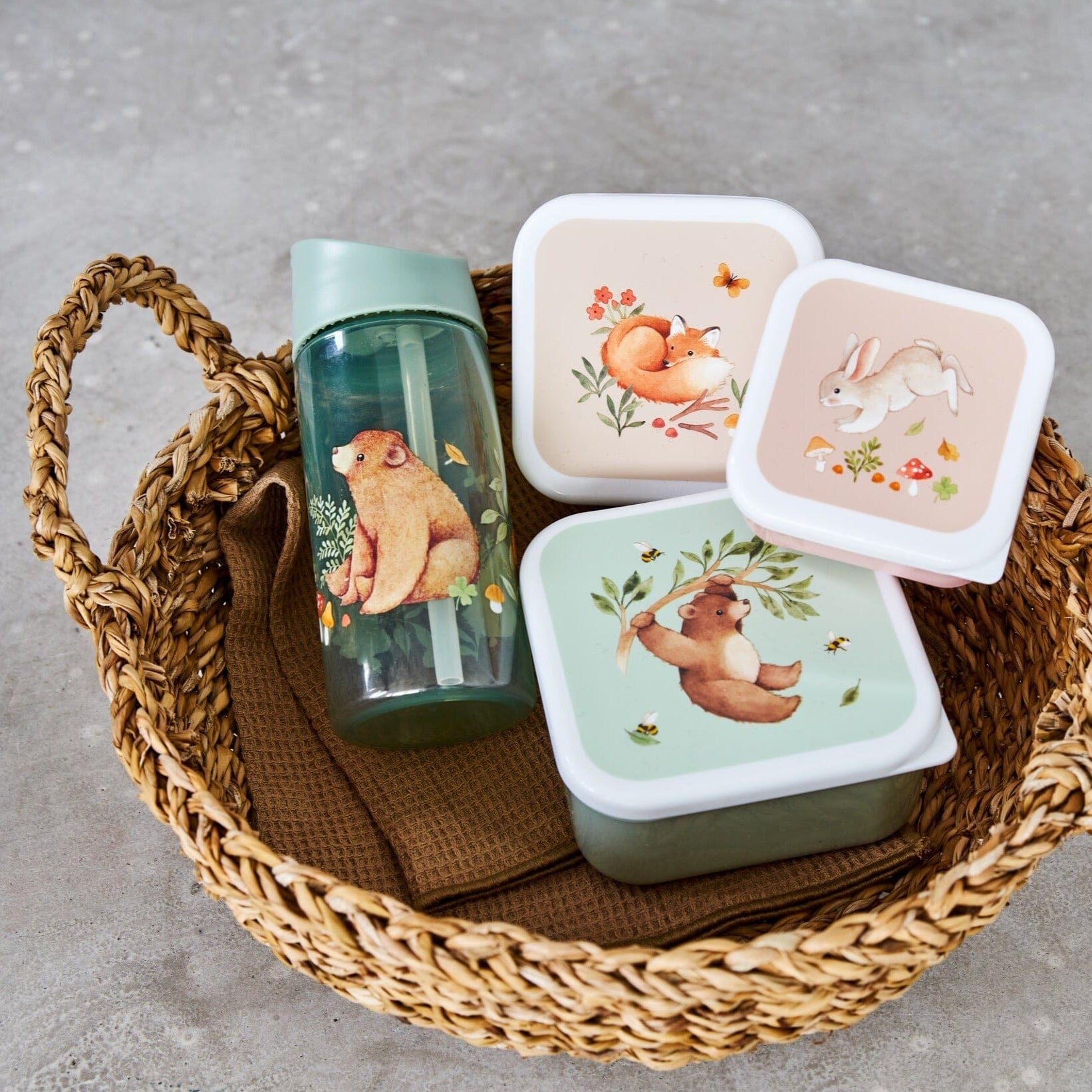 Conjunto 3 lancheiras bear and his friends Dinnerware Petit Monkey