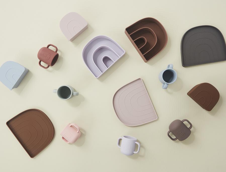 Prato e taça rainbow rose/fudge Dinnerware OYOY