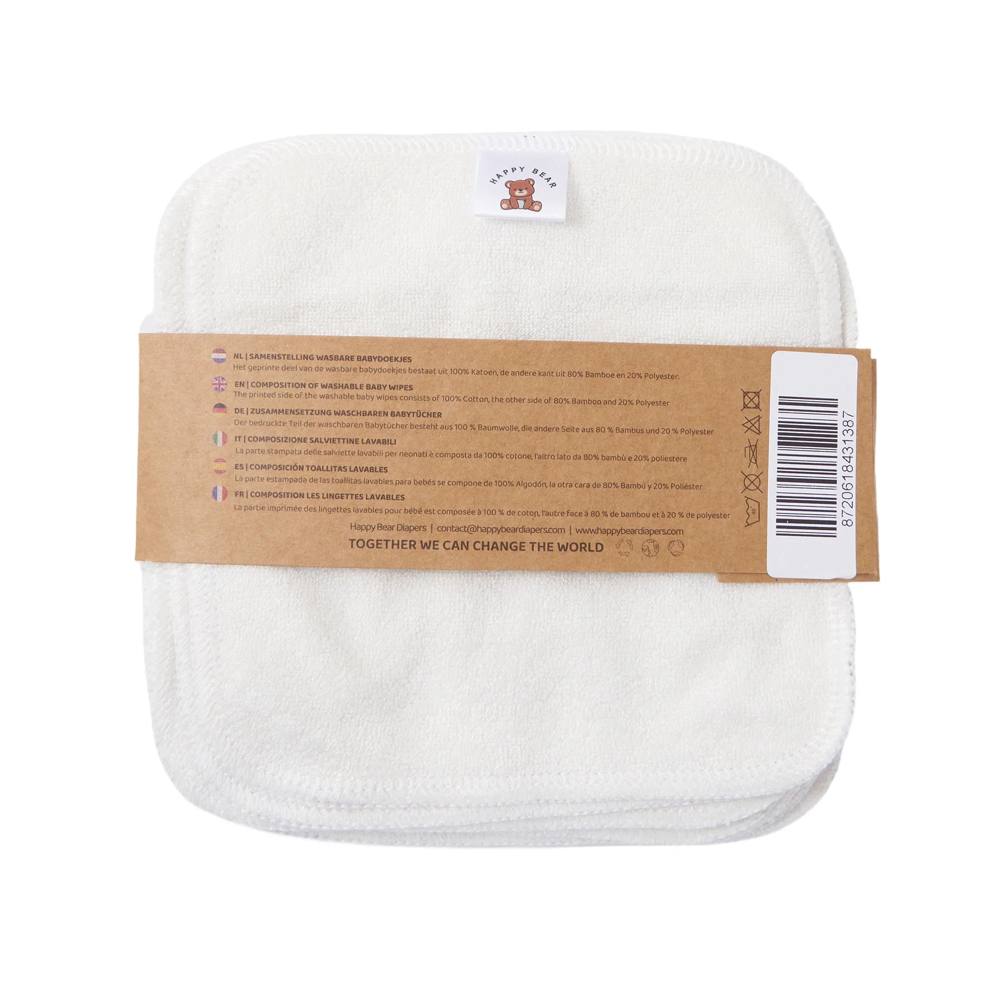 10 toalhitas reutilizáveis botanical Underwear Happy Bear