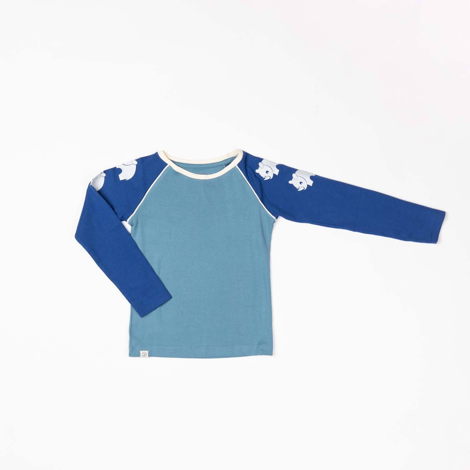 Leander blouse solidate blue AlbaBaby Tops Alba of Denmark