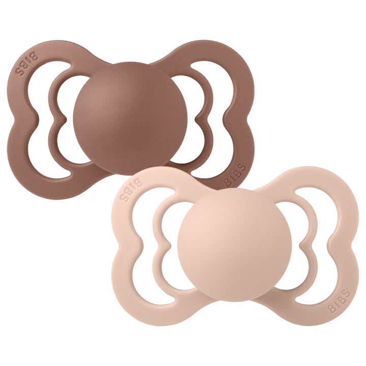 2 chupetas BIBS Supreme látex woodchuck | blush Pacifier BIBS