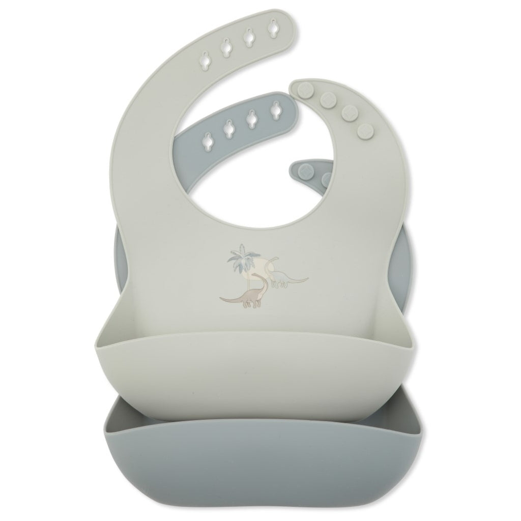2-pack silicone bib dino Konges sløjd dinnerware Konges sløjd