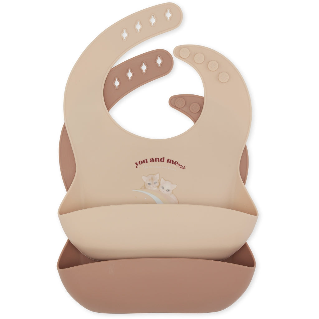 2-pack silicone bib rainbow kitty Konges sløjd dinnerware Konges sløjd