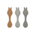 3-pack spoons silicone bunny blue Konges sløjd Meal Konges sløjd
