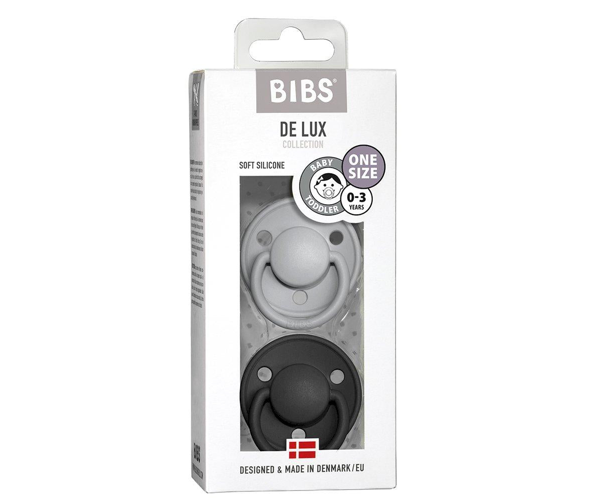 2-pack Bibs De Lux cloud | black one size Pacifier BIBS