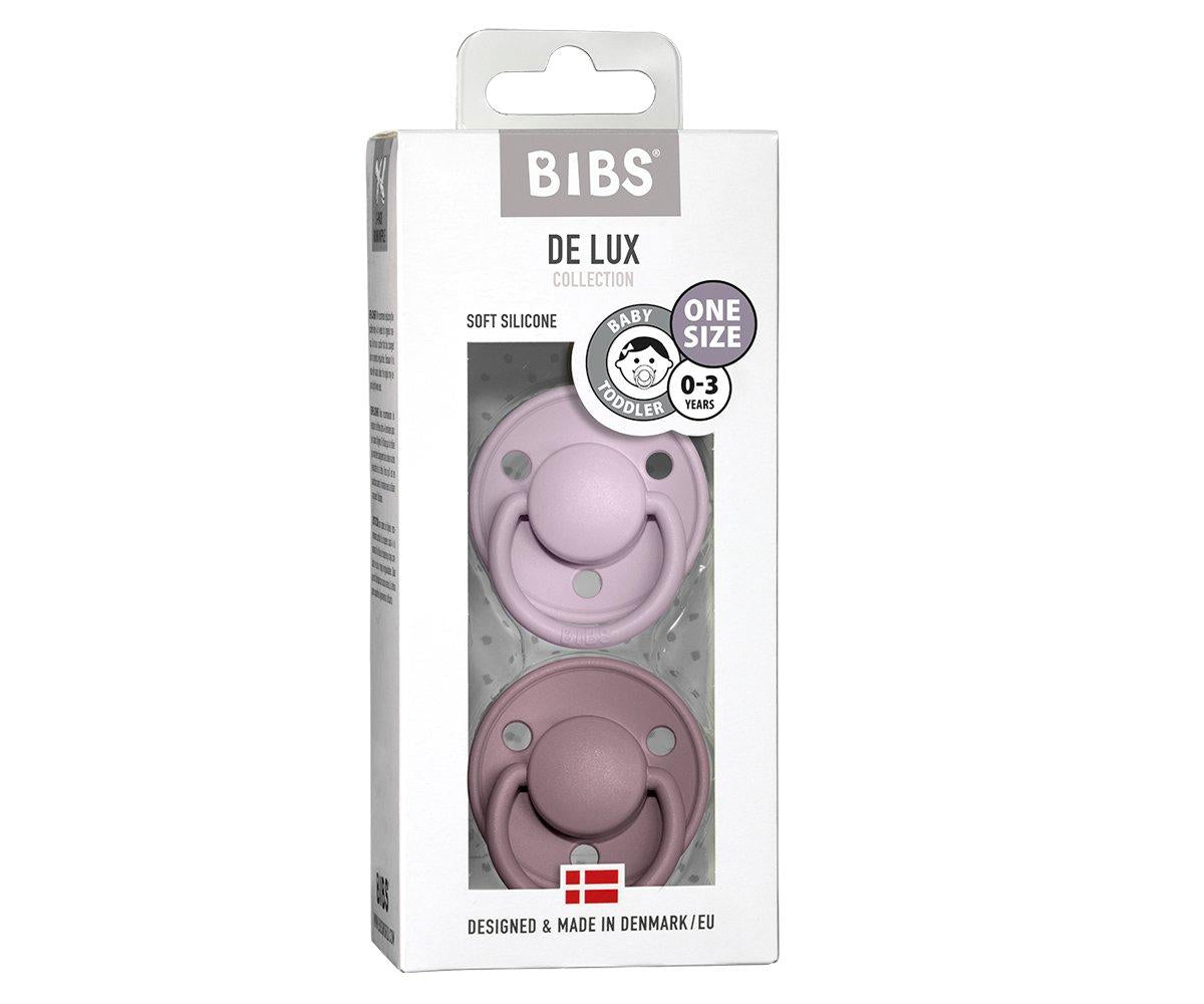2-pack Bibs De Lux dusky lilac | heather one size Pacifier BIBS