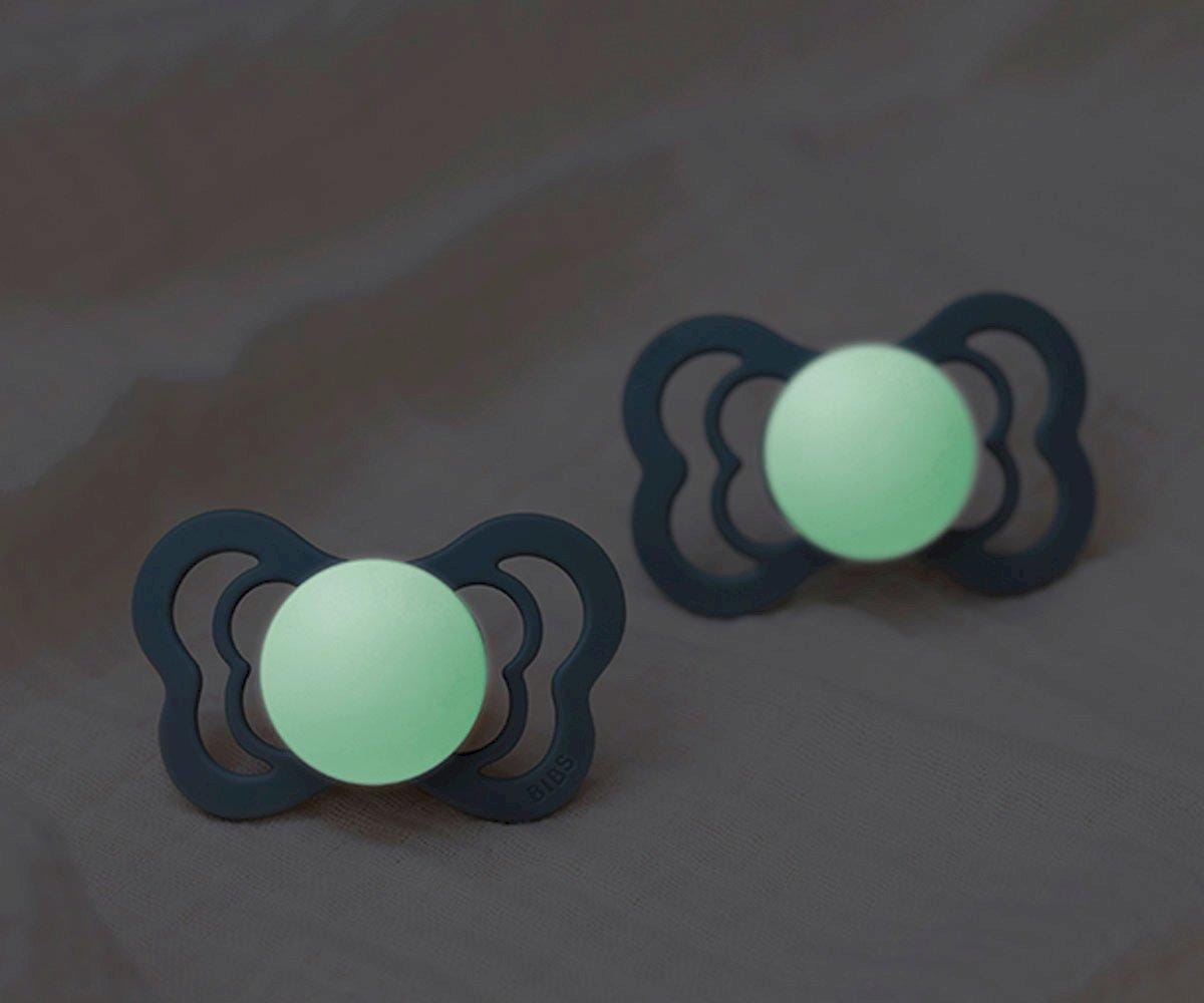 2 chupetas BIBS Couture NIGHT silicone blush + vanilla BIBS