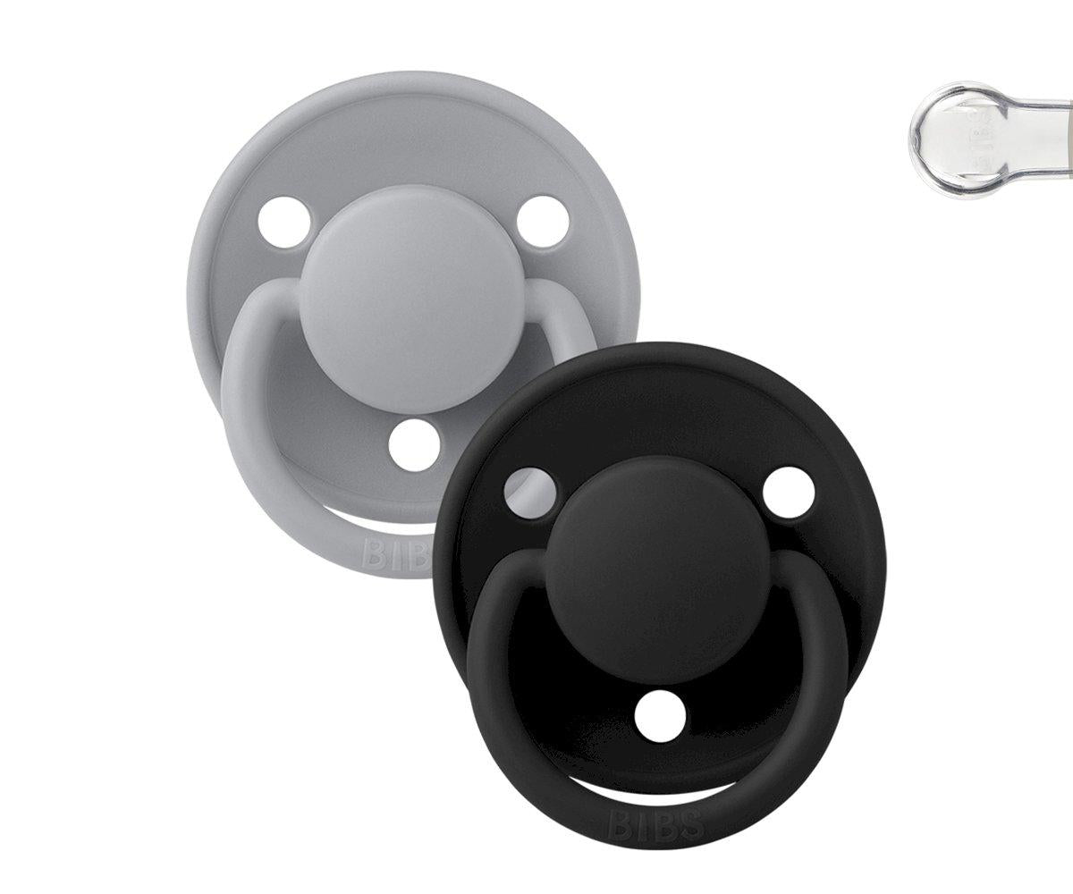 2-pack Bibs De Lux cloud | black one size Pacifier BIBS