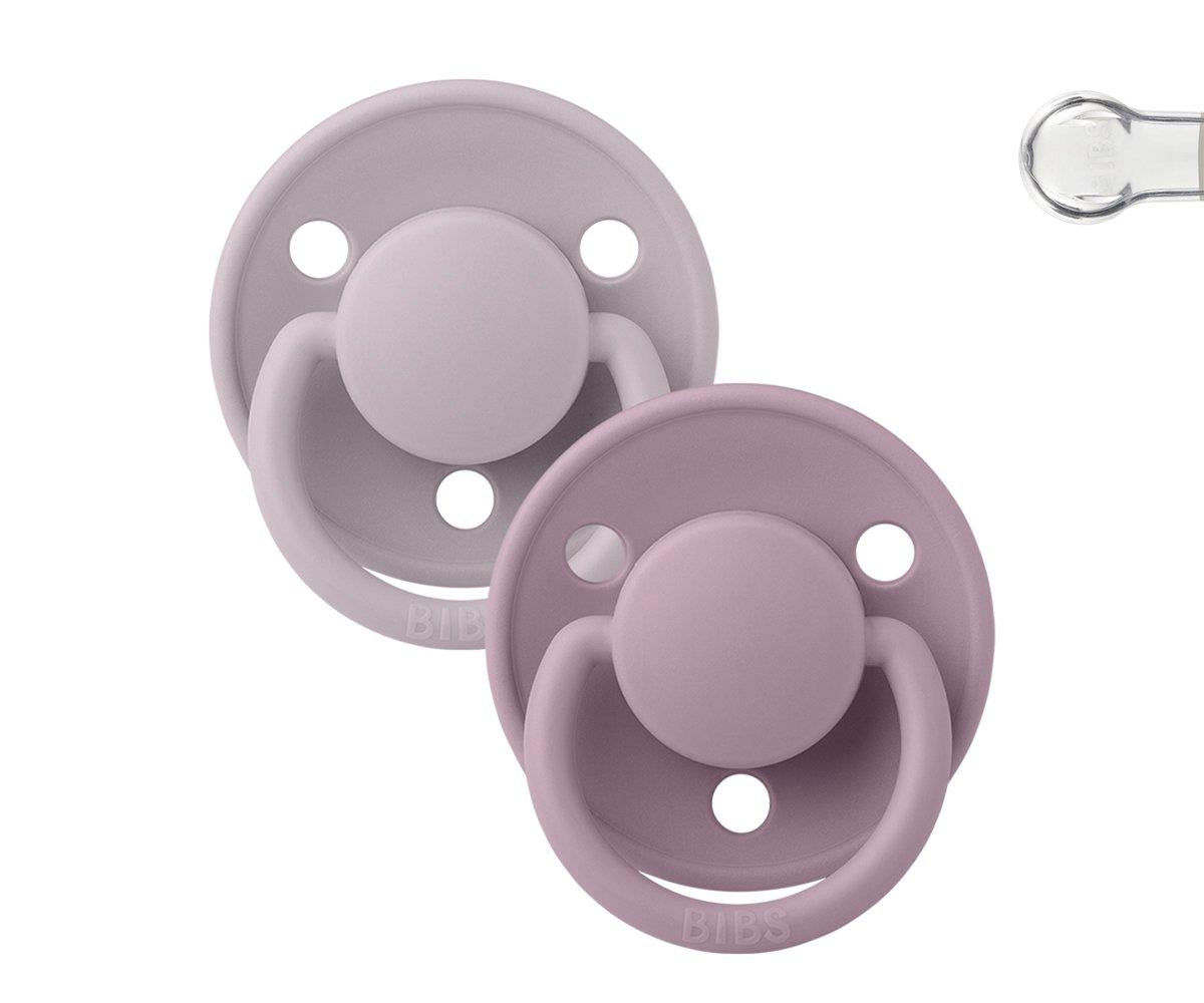 2-pack Bibs De Lux dusky lilac | heather one size Pacifier BIBS