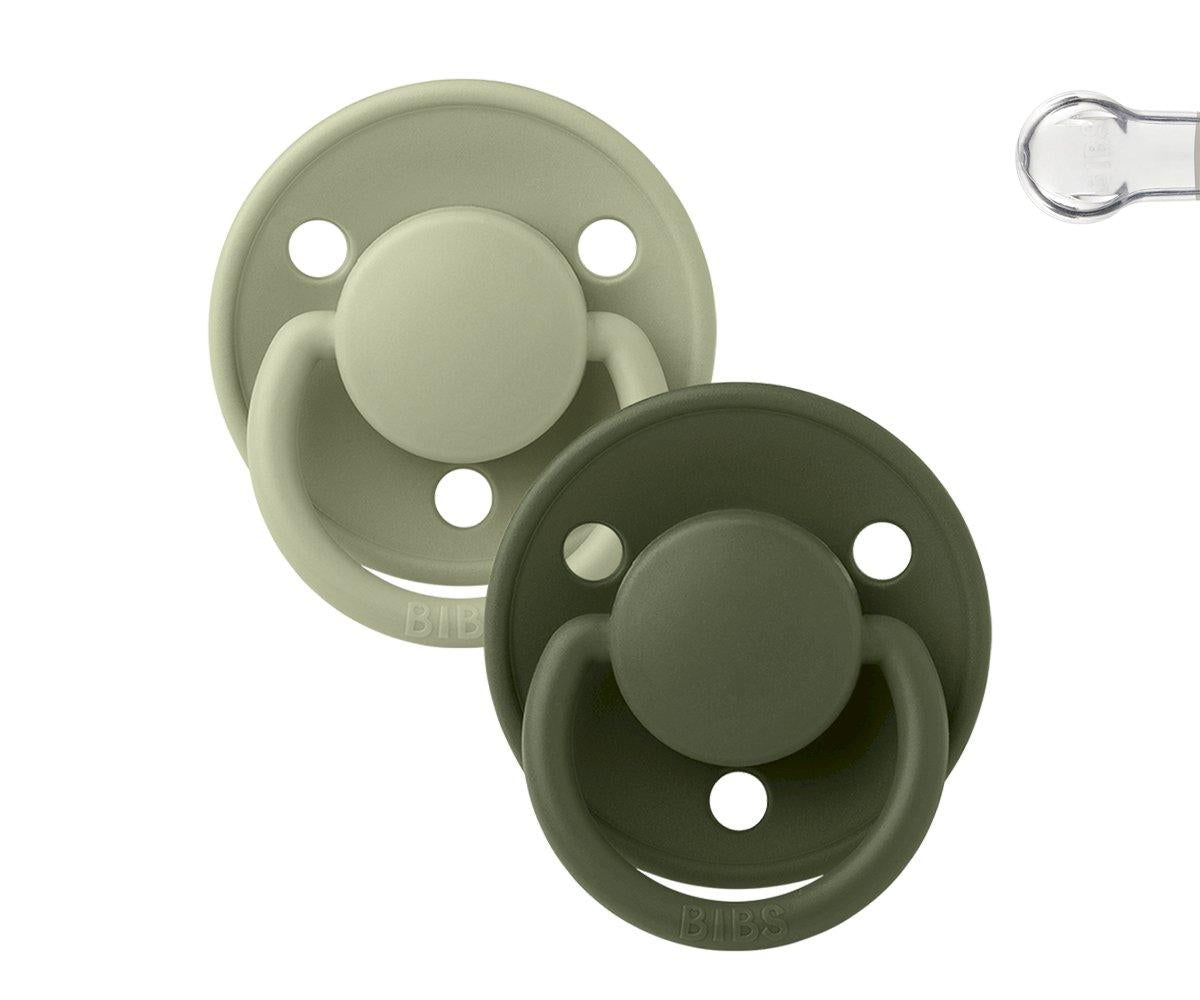 2-pack Bibs De Lux sage | hunter green one size Pacifier BIBS