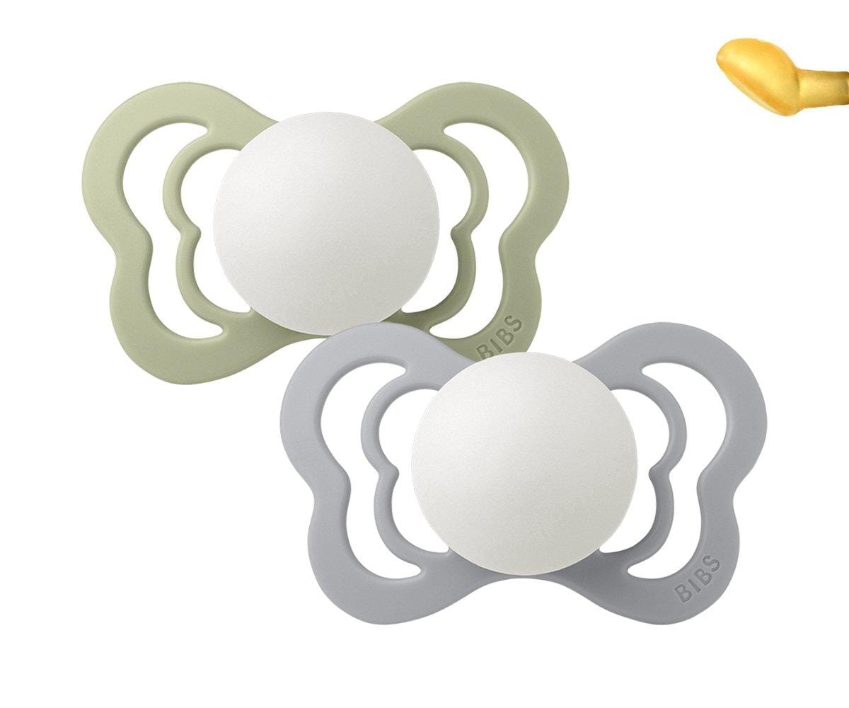 2 chupetas BIBS Couture NIGHT látex sage + cloud BIBS