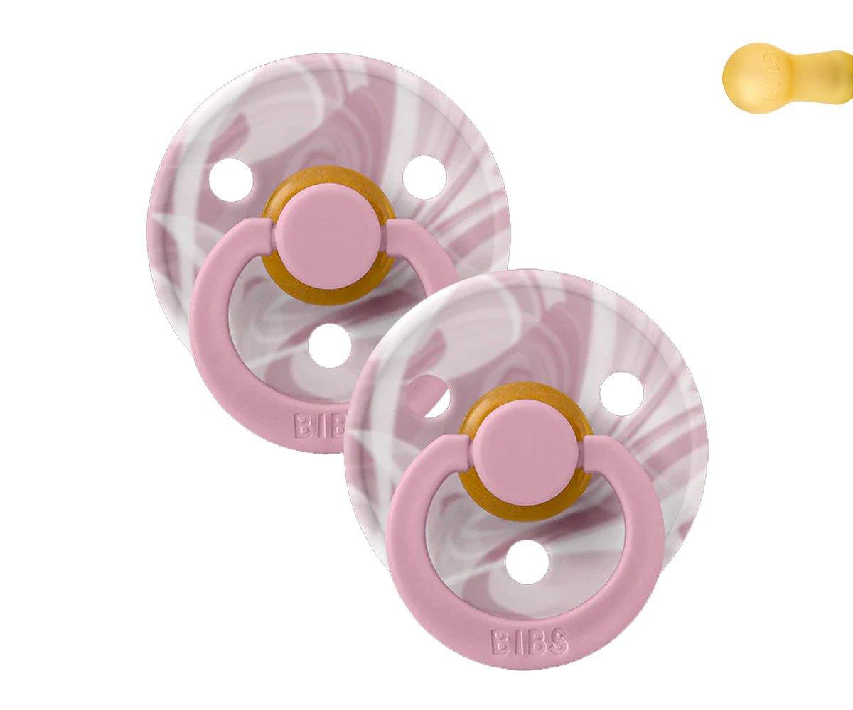 BIBS colour tie dye 2-pack pacifier white heather Pacifier Bibs