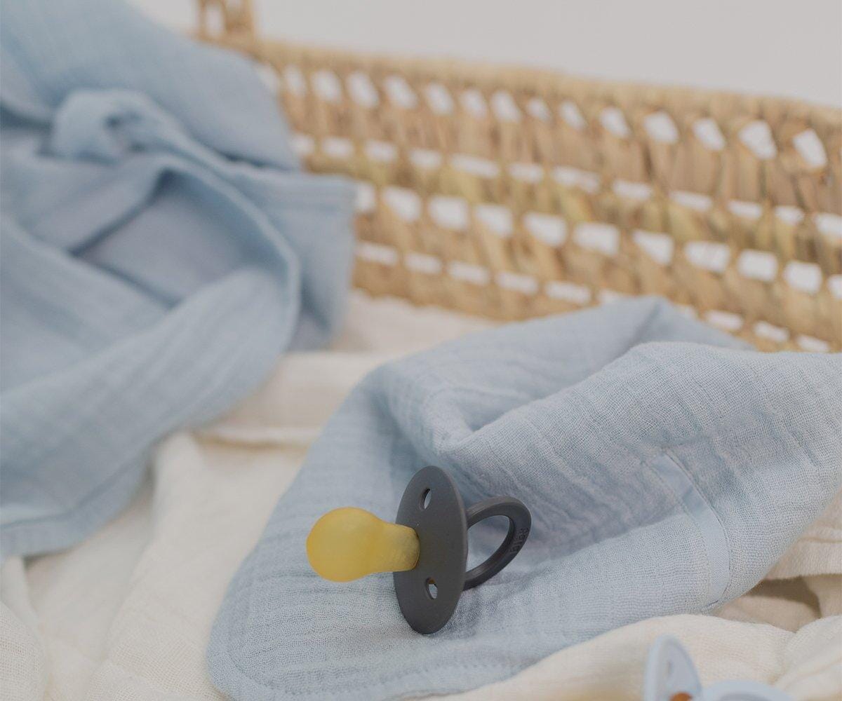 2 musselinas 70 cm baby blue BIBS Doudou Bibs