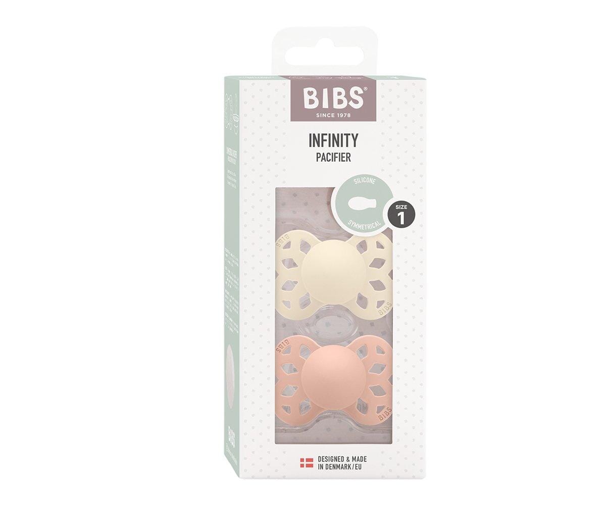 2 chupetas BIBS Infinity simétrica silicone sage | ivory pacifier BIBS