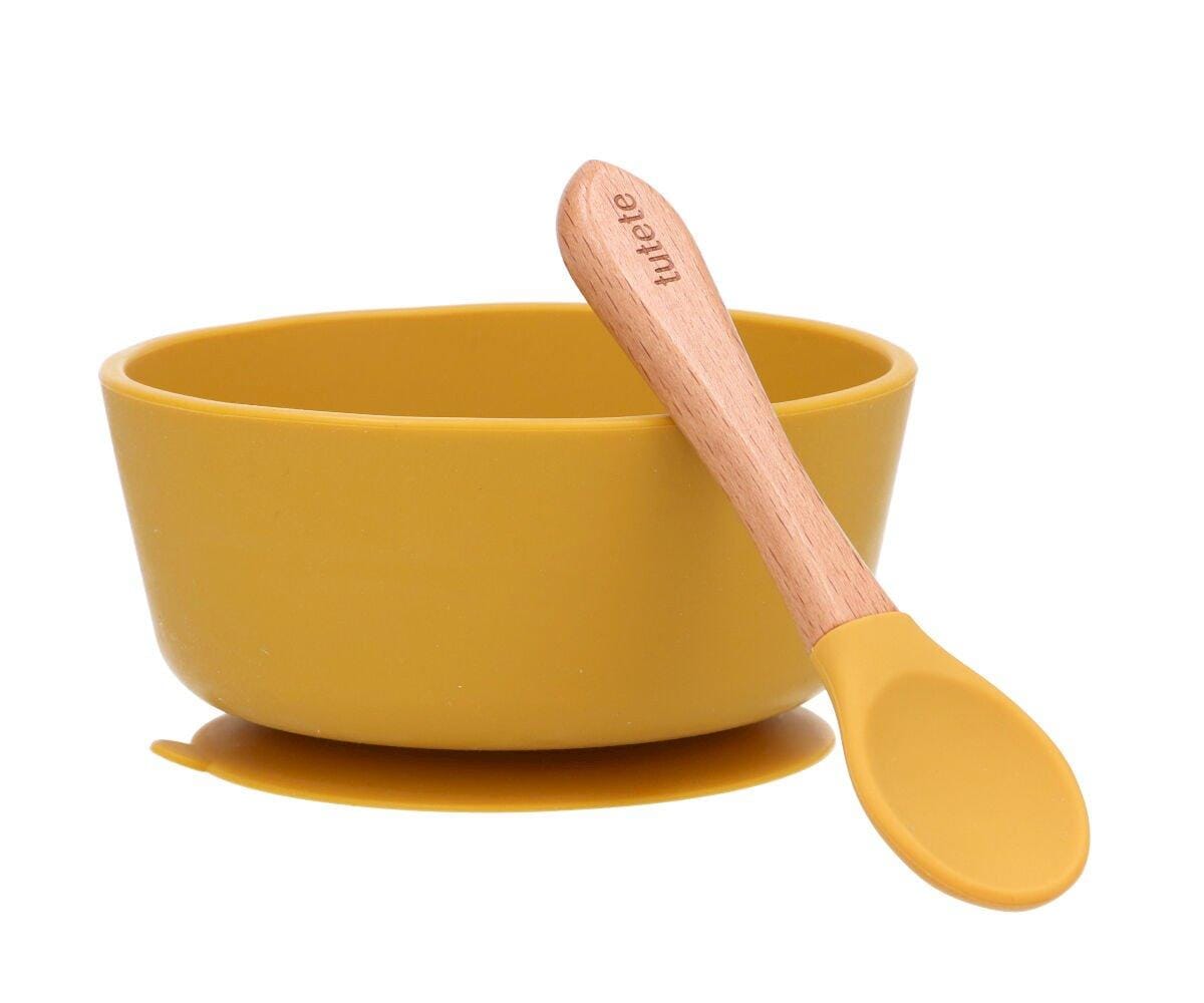 Taça com ventosa + colher mustard meal tutete