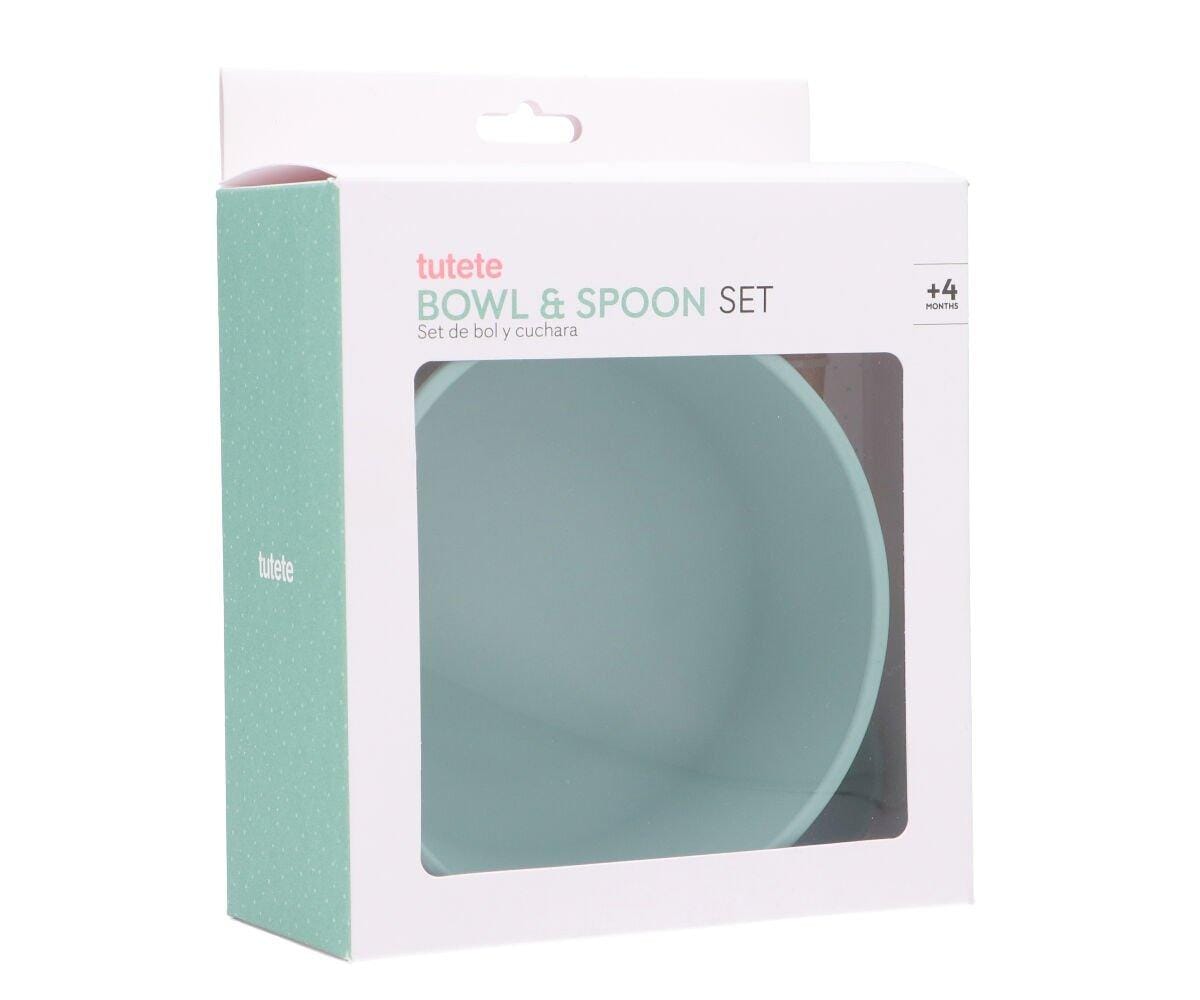 Taça com ventosa + colher light sage meal tutete