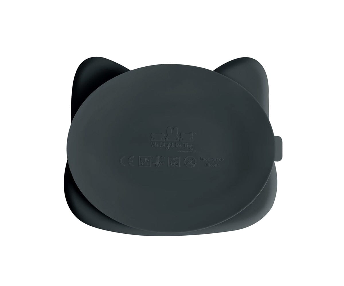 Cat stickie plate - black dinnerware we might be tiny