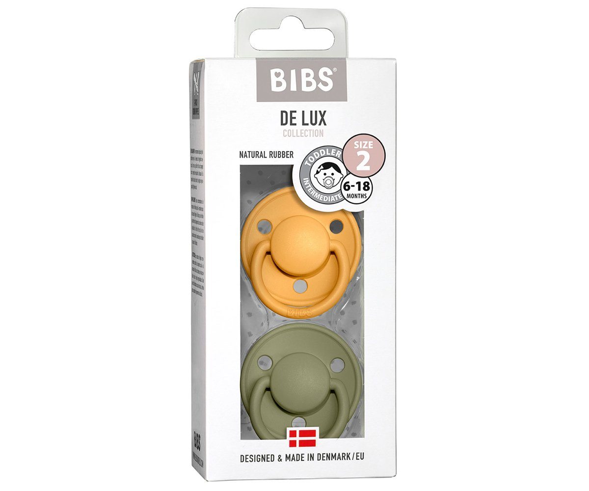 2-pack Bibs De Lux honey bee olive Pacifier Bibs