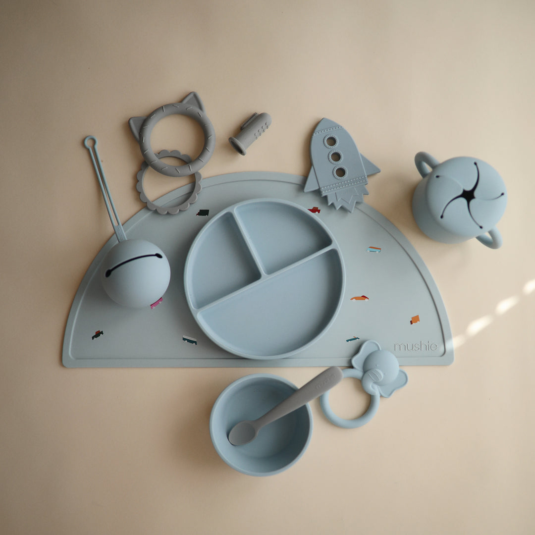 Snack cup powder blue mushie meal mushie