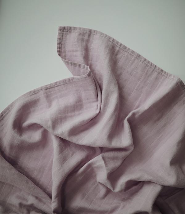 Muslin swaddle soft mauve mushie muslin mushie