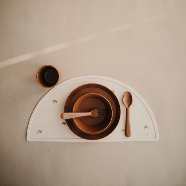 2-pack dinnerware cups caramel mushie meal mushie