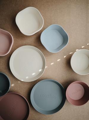 2-pack square dinnerware plates blush mushie meal mushie
