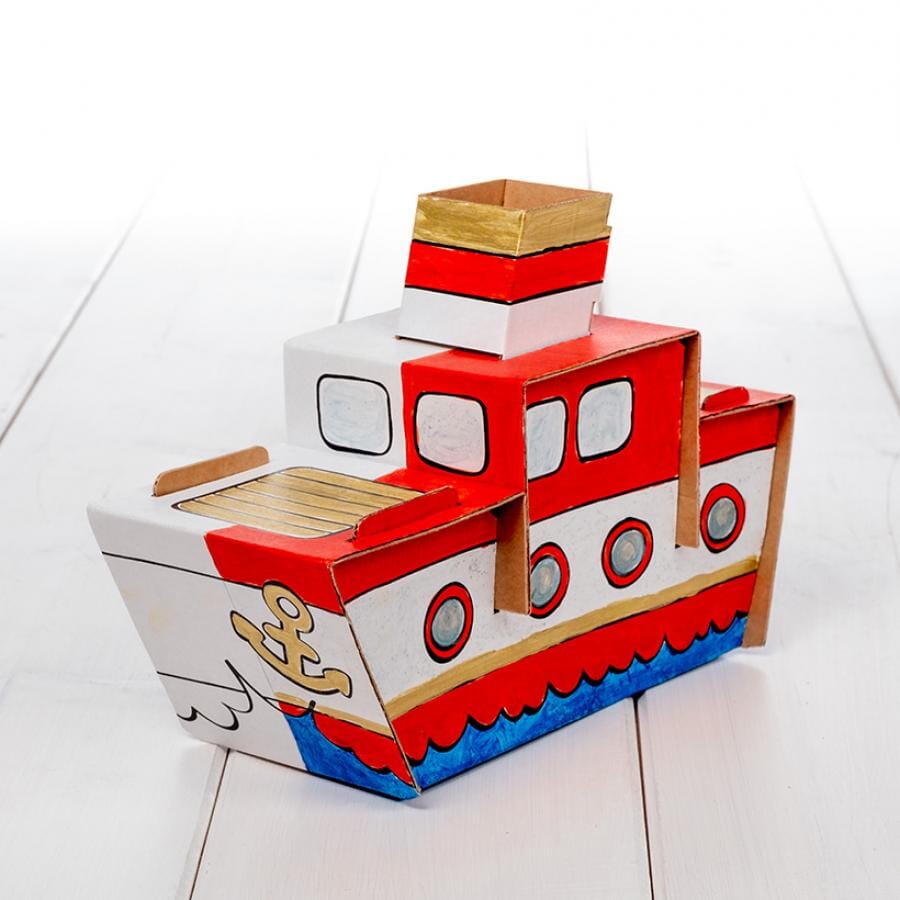 Barco de cartão (6 canetas) Toys Calafant