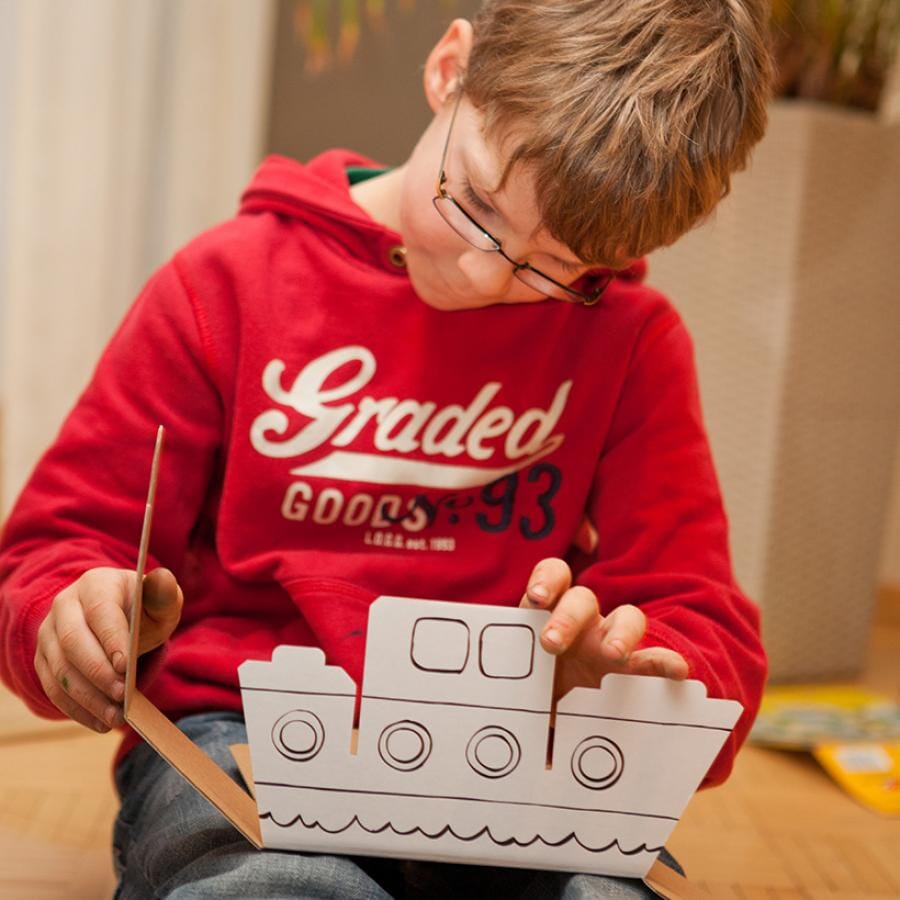 Barco de cartão (6 canetas) Toys Calafant