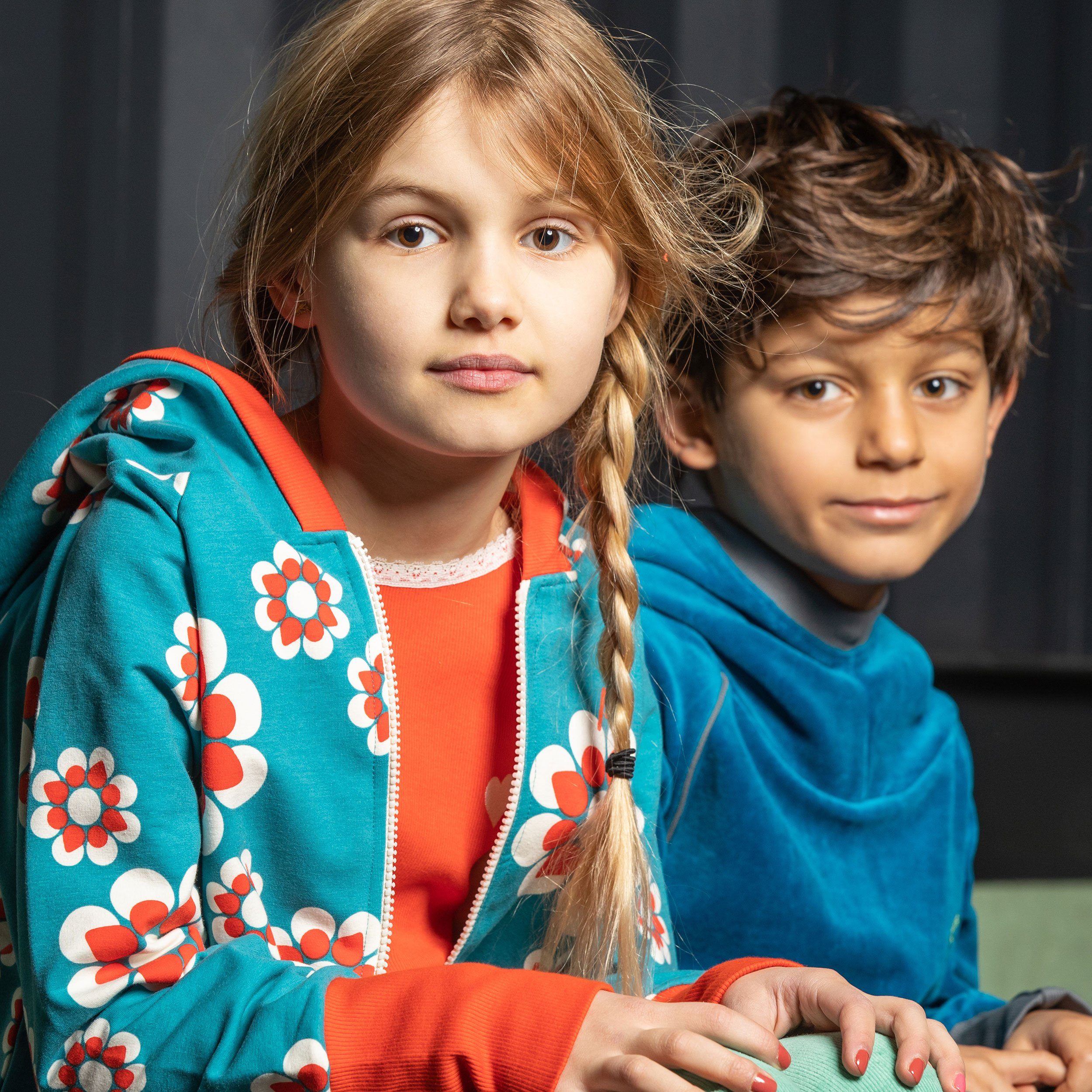 All time zipper hood biscay bay flower heaven AlbaBaby Jackets Alba of Denmark