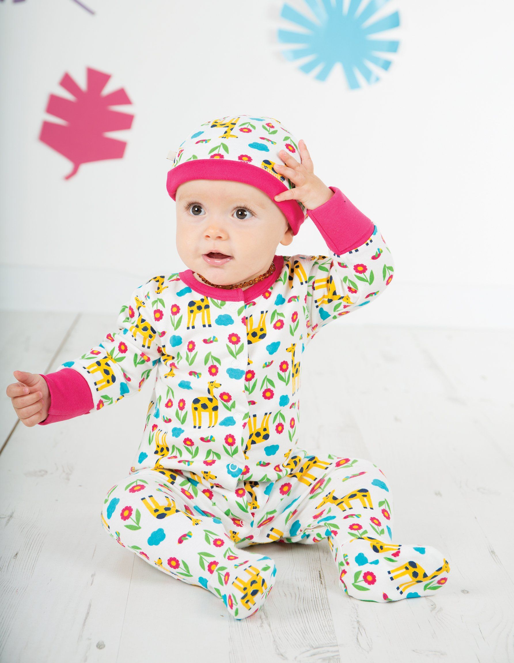 Lovely babygrow - giraffe meadow Playsuit Frugi