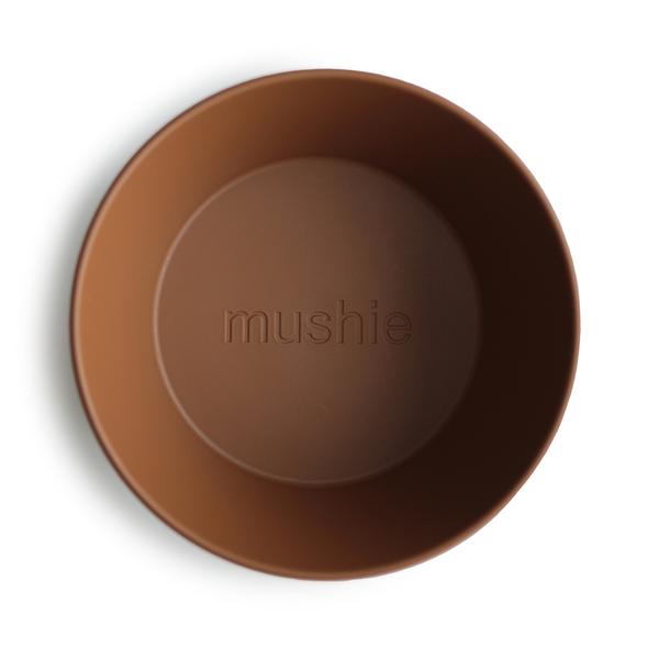 2-pack round dinnerware bowl caramel mushie meal mushie