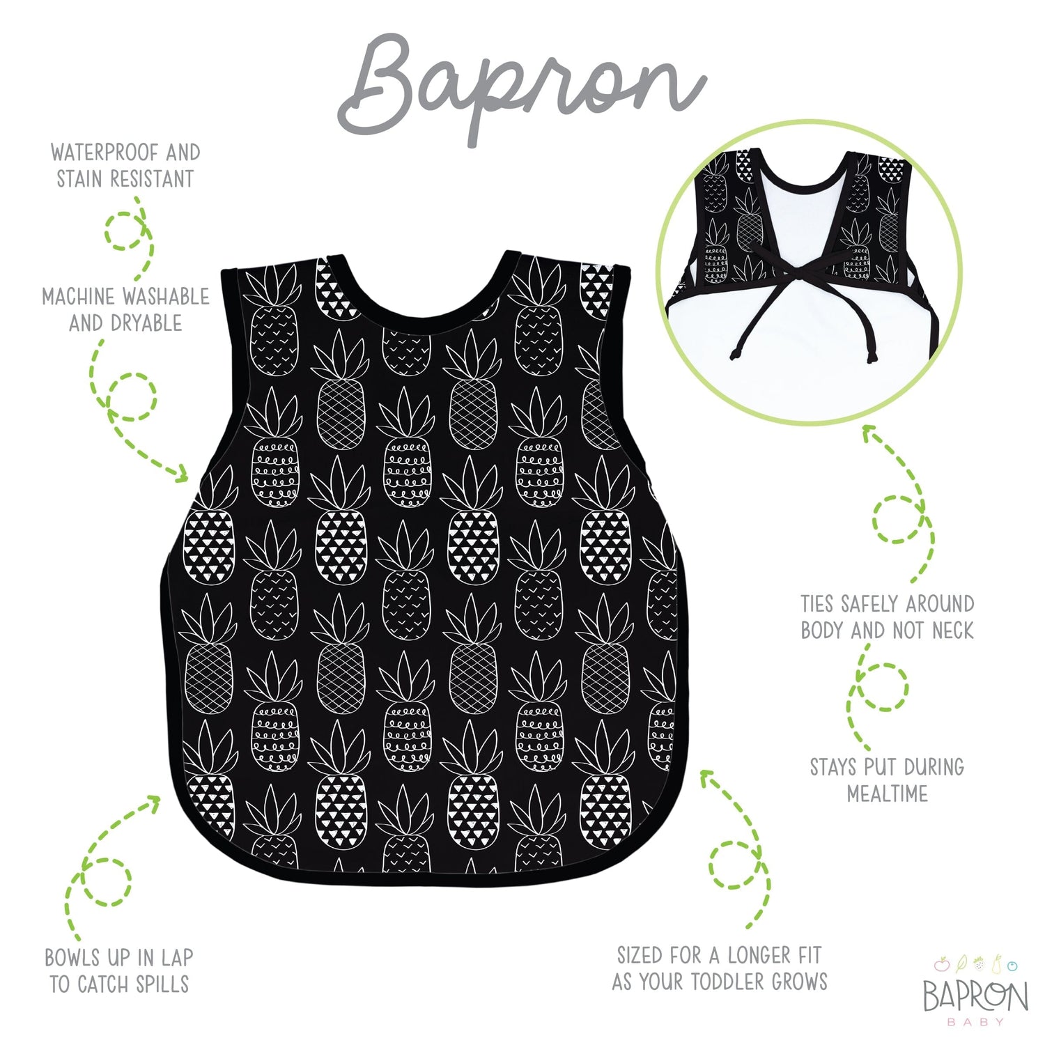 Babete Pineapple Monchrome Bapron