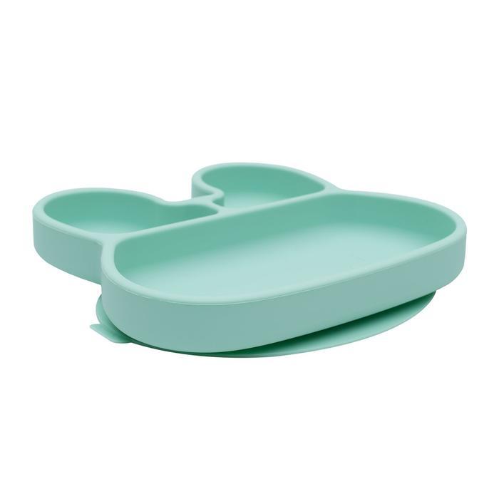 Bunny stickie plate - mint dinnerware we might be tiny
