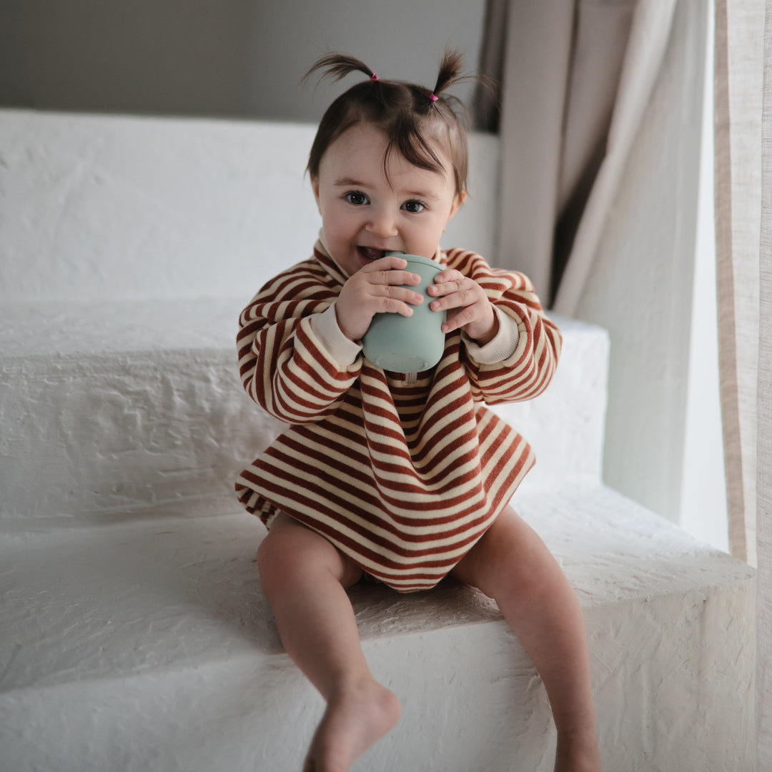 Silicone sippy cup powder blue mushie meal mushie
