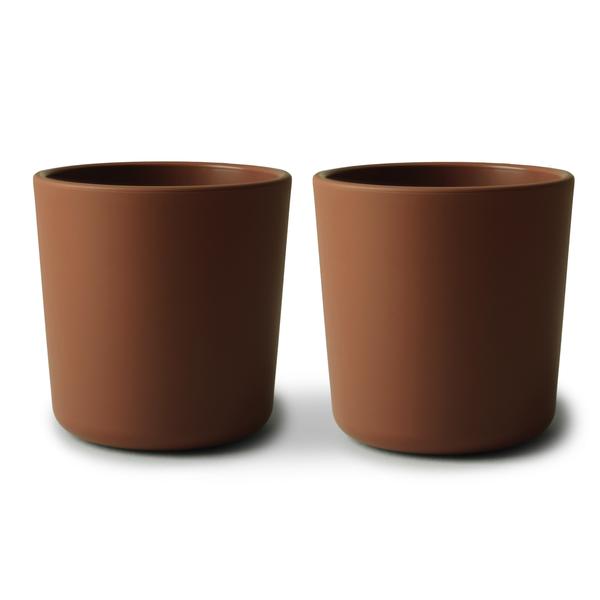 2-pack dinnerware cups caramel mushie meal mushie