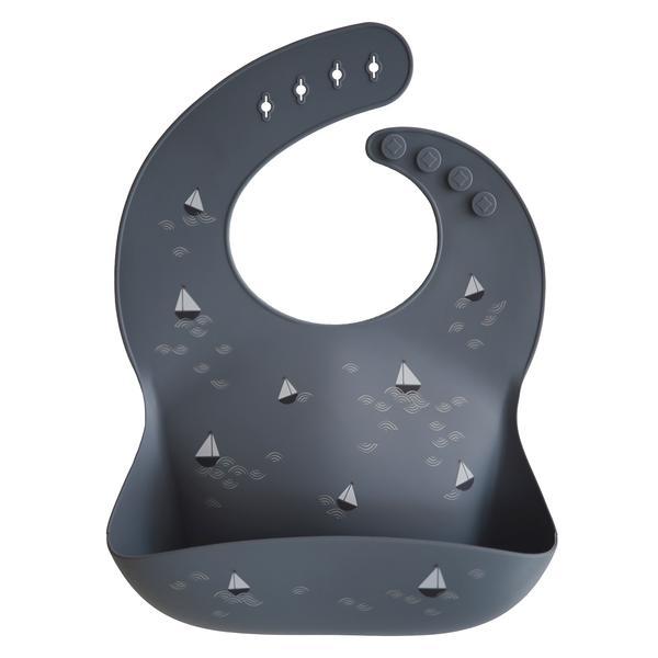 Silicone baby bib boat mushie bib mushie