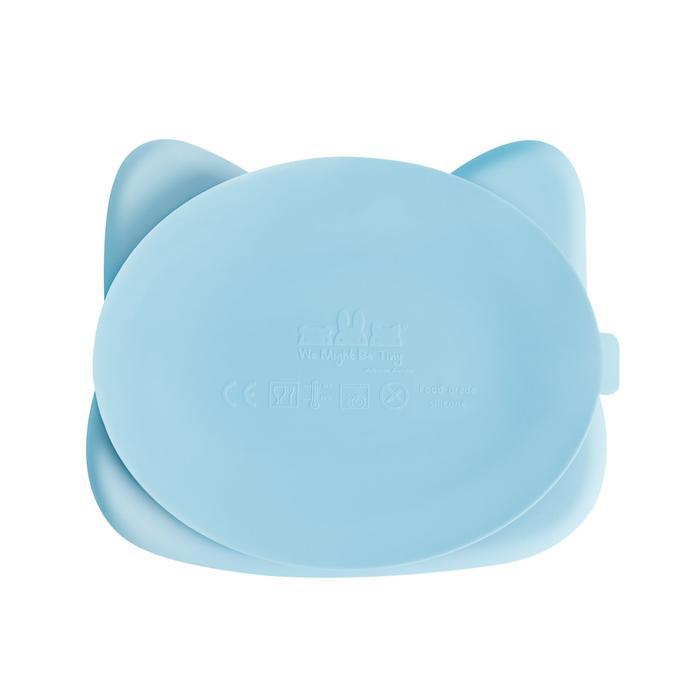 Cat stickie plate - powder blue dinnerware we might be tiny