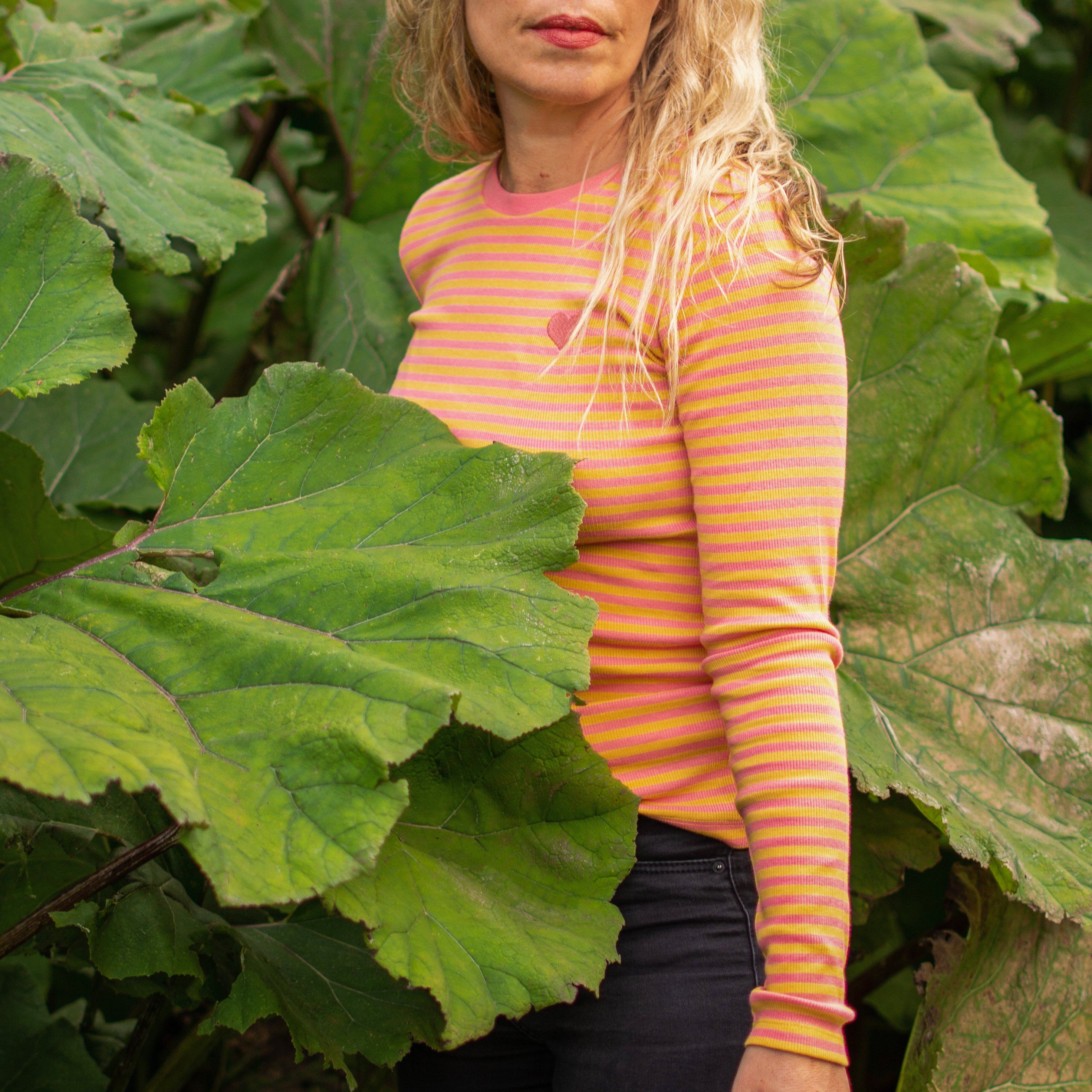 The everyday long sleeve tea rose magic stripes AiA WOMAN AlbaBaby Tops Alba of Denmark