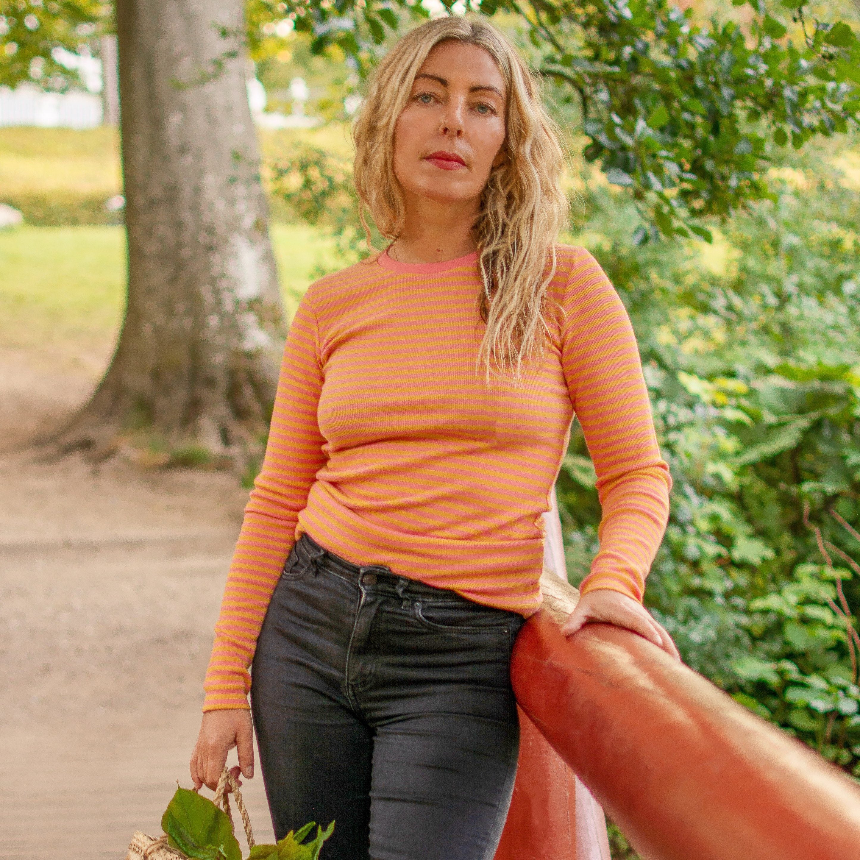 The everyday long sleeve tea rose magic stripes AiA WOMAN AlbaBaby Tops Alba of Denmark